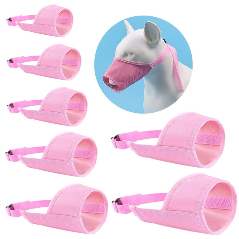 JYHY Dog Muzzles Suit - 7PCS Dog Muzzles Adjustable Quick Fit pet Muzzle Prevent from Biting Barking and Chewing for Small Medium Large Dogs,Pink - Image 1